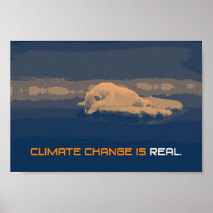 Póster Poster del oso polar del cambio de clima