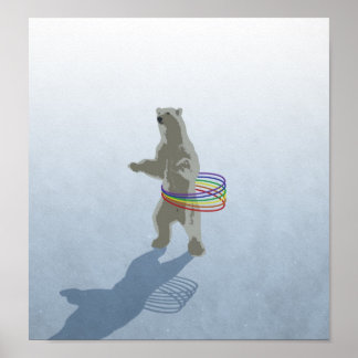 Póster Poster del oso polar Hula-Hoop