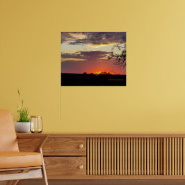 Póster Poster del País Cerro de Texas Art Sunset