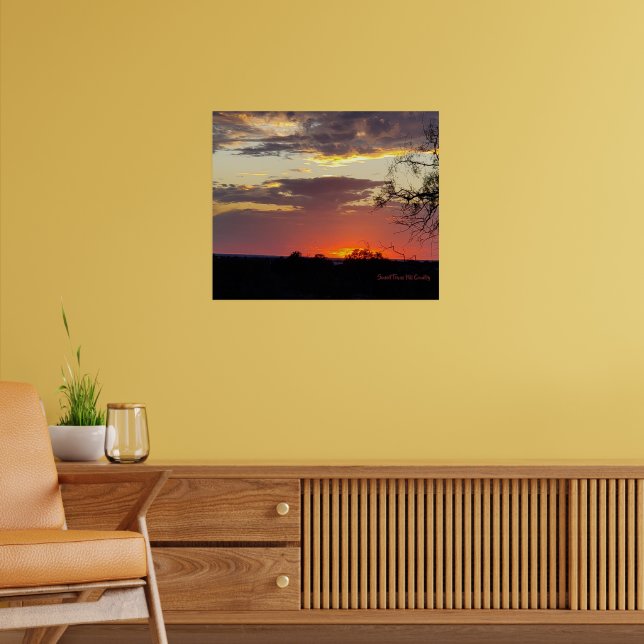 Póster Poster del País Cerro de Texas Art Sunset (Salón 2)