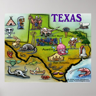 Póster Poster del país de la colina de Tejas