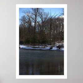 Póster Poster del paisaje acuático invernal