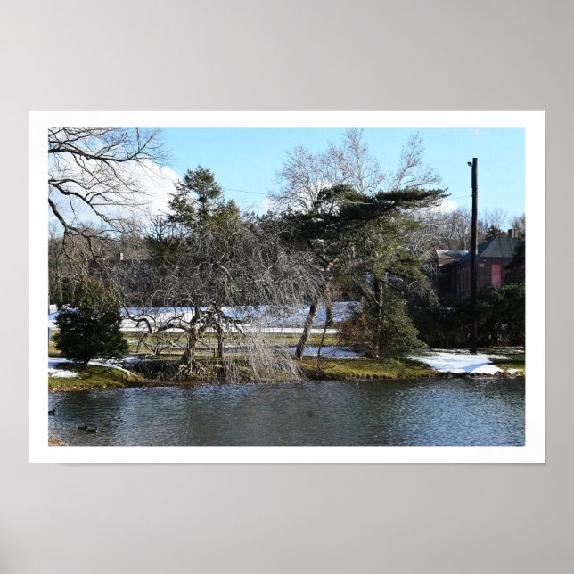 Póster Poster del paisaje acuático invernal (Frente)