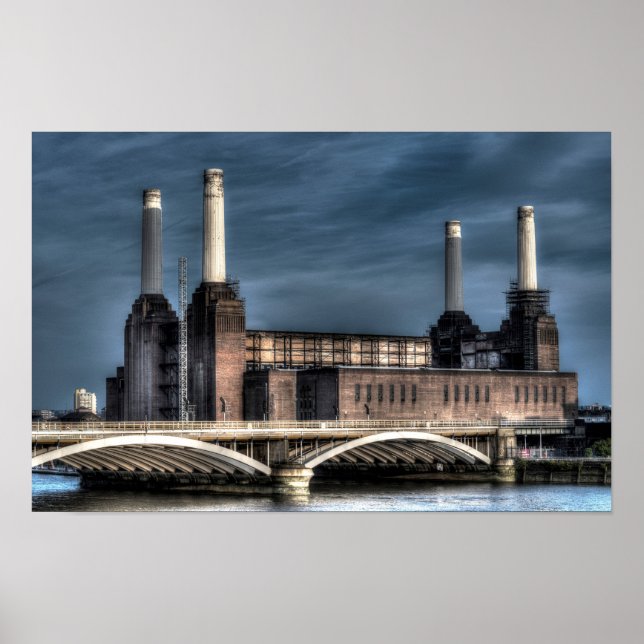 Póster Poster del paisaje de Battersea London (Frente)