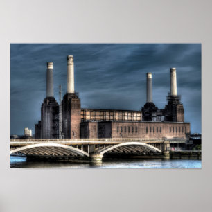 Póster Poster del paisaje de Battersea Londres