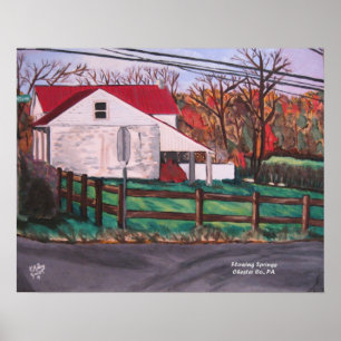 Póster Poster del paisaje de la granja
