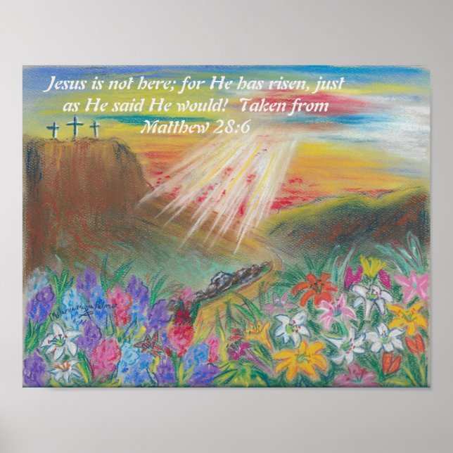 Póster Poster del paisaje de Pascua de Chalk Pastel (Frente)