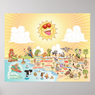 Póster Poster del Paraíso de Playa del Sur de California