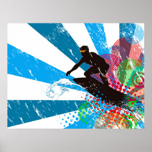 Póster Poster del Paraíso Surfista con Problemas