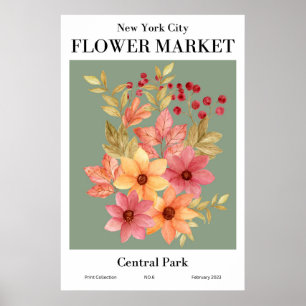 Póster Poster del Parque Central del Mercado de Flores de