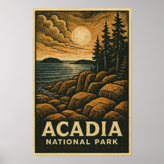 Póster Poster del Parque Nacional Acadia