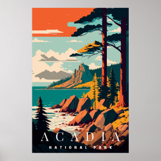 Póster Poster del Parque Nacional Acadia