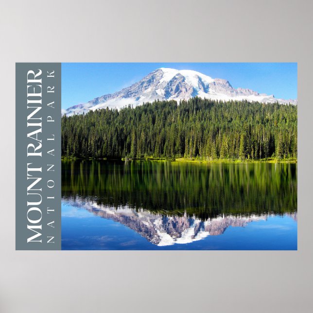 Póster Poster del Parque Nacional de Rainier, Washington  (Frente)