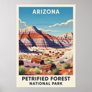 Póster Poster del Parque Nacional del Bosque Petrificado