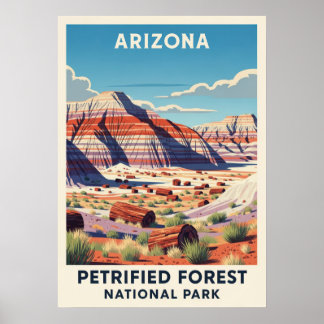 Póster Poster del Parque Nacional del Bosque Petrificado