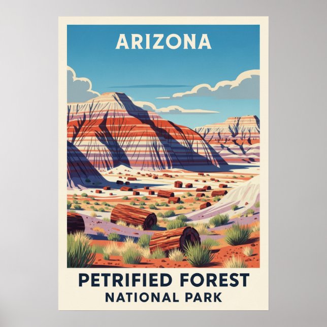 Póster Poster del Parque Nacional del Bosque Petrificado  (Frente)