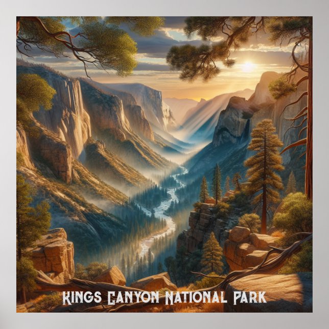 Póster Poster del Parque Nacional Kings Canyon (Frente)