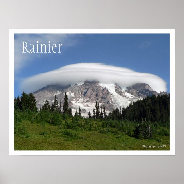 Póster Poster del Parque Nacional Mount Rainier (Frente)