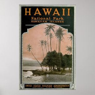 Póster Poster del Parque Nacional Vintage de Hawaii (1919