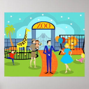 Póster Poster del parque zoológico del vintage