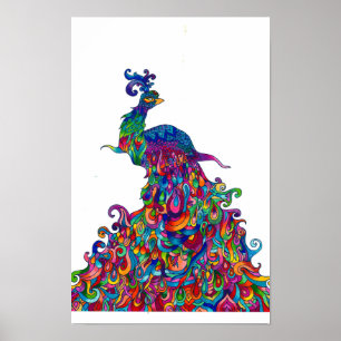 Póster Poster del pavo real