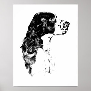 Póster Poster del perro de aguas de saltador inglés del