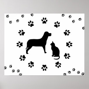 Póster Poster del perro y del gato