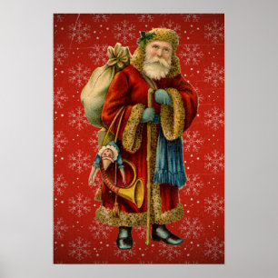Póster Poster del personal de Vintage Santa Holding