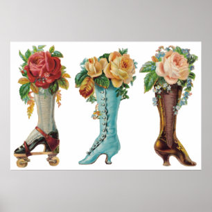 Póster Poster del Personalizable de los Boots de flores