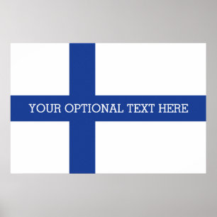 Póster Poster del personalizado de bandera finlandés
