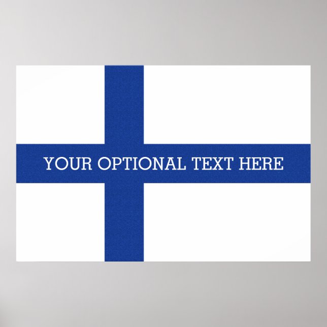 Póster Poster del personalizado de bandera finlandés (Frente)