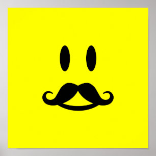 Póster Poster del personalizado de bigote feliz