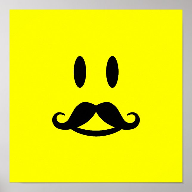 Póster Poster del personalizado de bigote feliz (Frente)