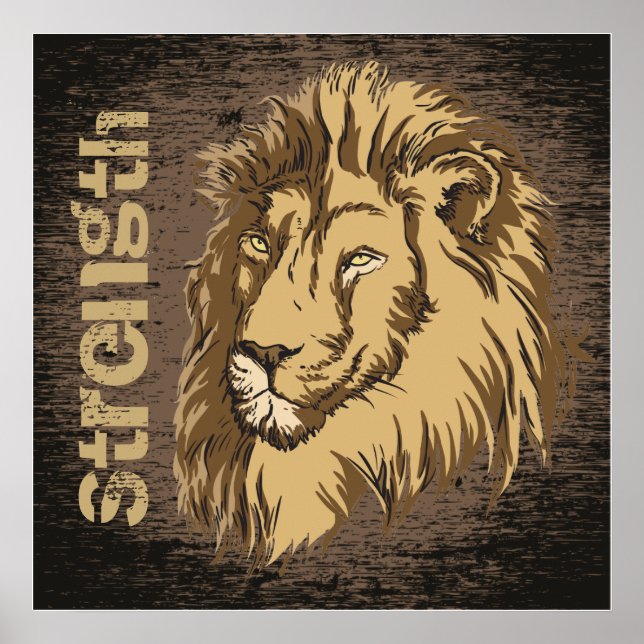 Póster Poster del personalizado de la cabeza del león (Frente)