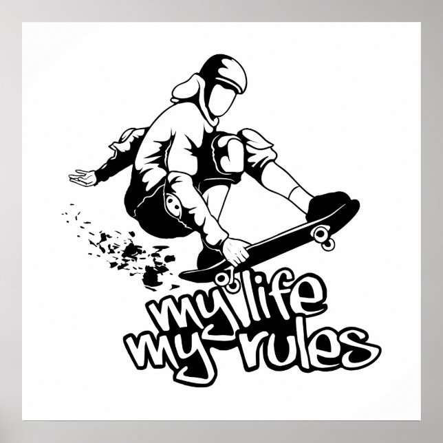 Póster Poster del personalizado de Skateboarding (Frente)