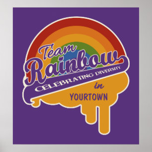 Póster Poster del personalizado del arco iris del equipo