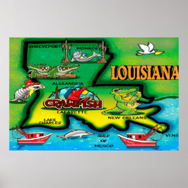 Póster Poster del Personalizado del Estado de Louisiana