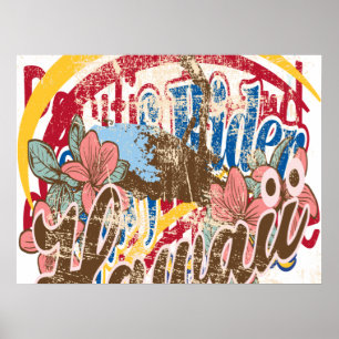 Póster Poster del piloto de surf de época de Oxygentees