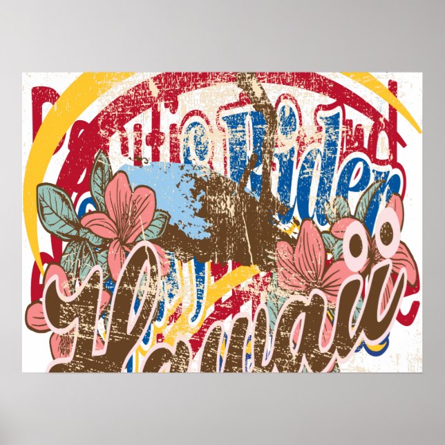 Póster Poster del piloto de surf de época de Oxygentees (Frente)