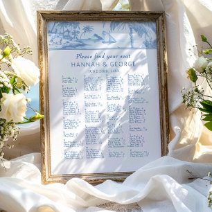 Póster Poster del plan de asiento del Boda de toile coste