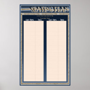 Póster Poster del plan de asientos del boda