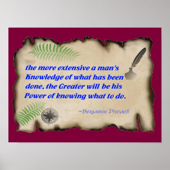 Póster Poster del poder del conocimiento (Matte) (Frente)