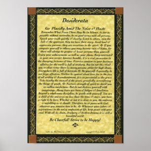 Póster Poster del poema de los DESIDERÁTUMS