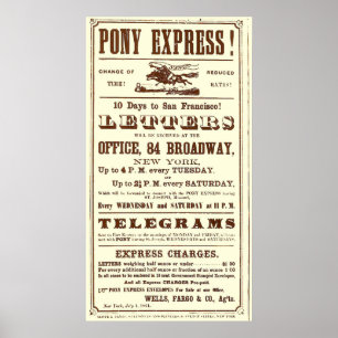 Póster Poster del Pony Express: Historia estadounidense