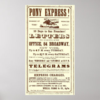 Póster Poster del Pony Express: Historia estadounidense