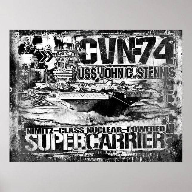 Póster Poster del portaaviones John C. Stenis Poster (Frente)
