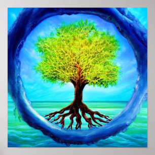 Póster Poster del Portal del Océano Árbol de Vida