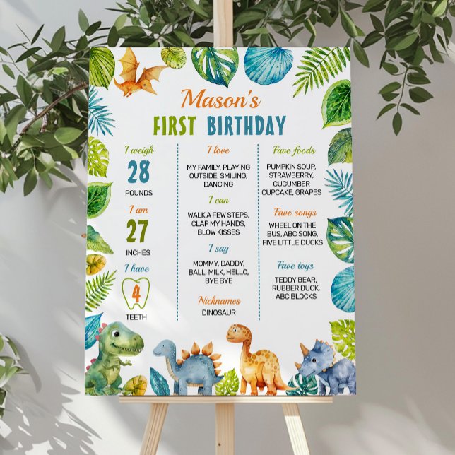 Póster Poster del primer cumpleaños de Dinosaur (Subido por el creador)