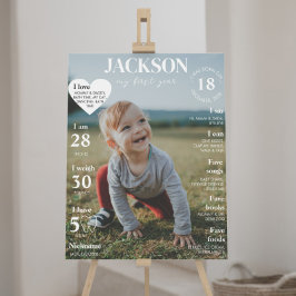 Póster Poster del primer cumpleaños de la foto del primer