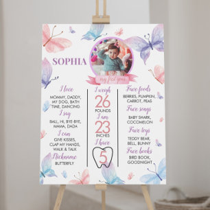 Póster Poster del primer cumpleaños de la mariposa